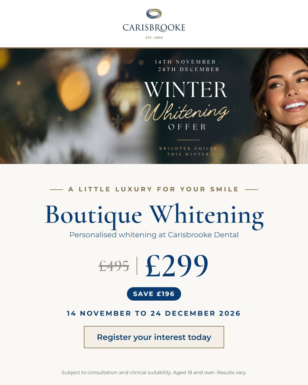 Boutique Winter Whitening Offer